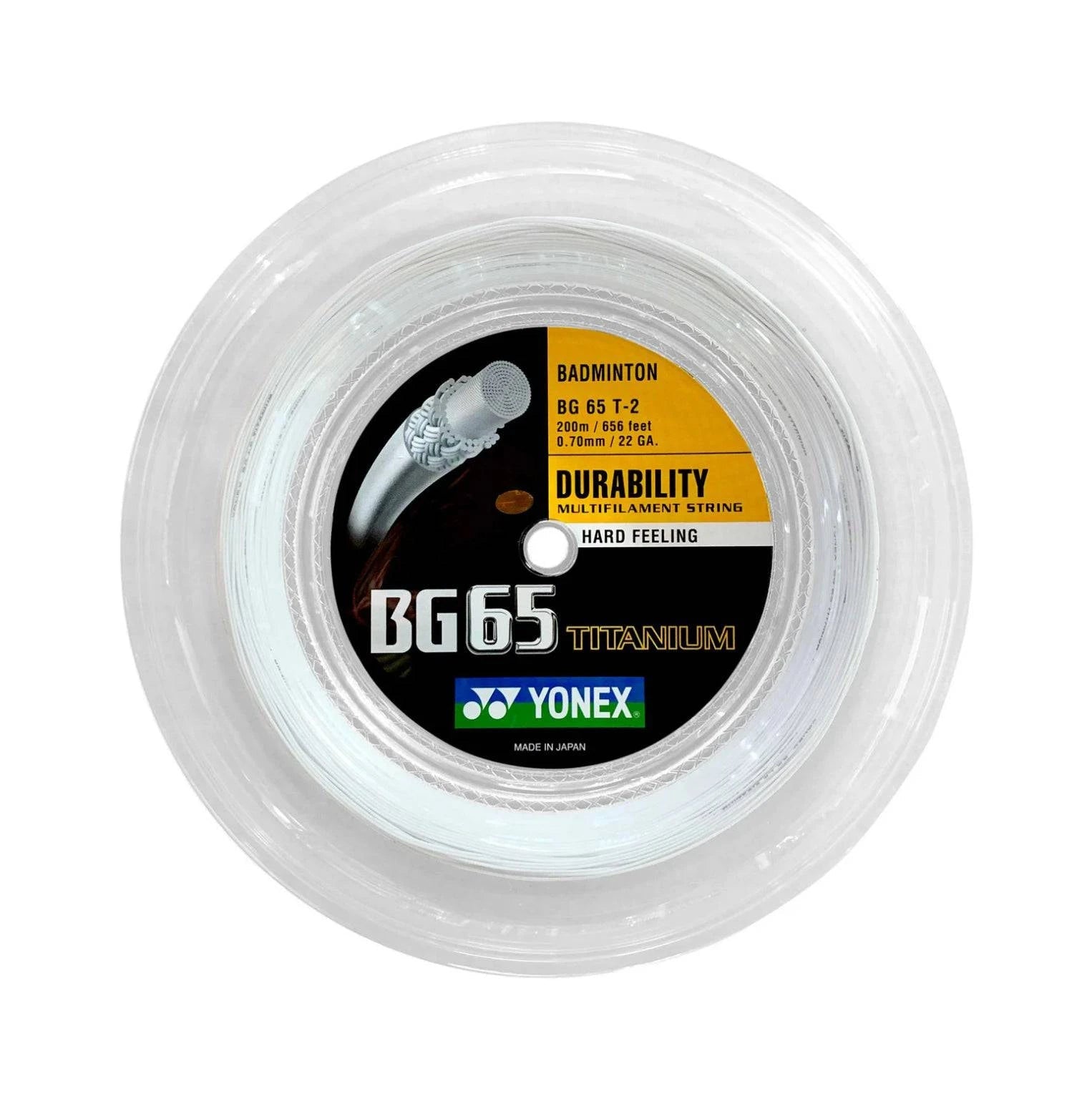 YONEX BG65 TITANIUM Badminton String Coil (200m) White - Gem Sports