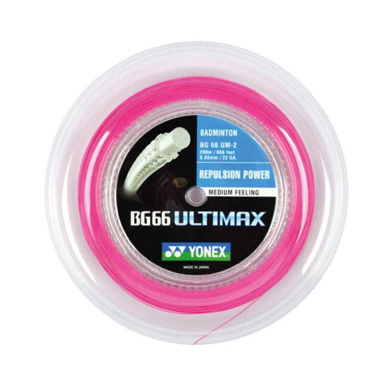 YONEX BG66 ULTIMAX Badminton String Coil (200m) Neon Pink - Gem Sports