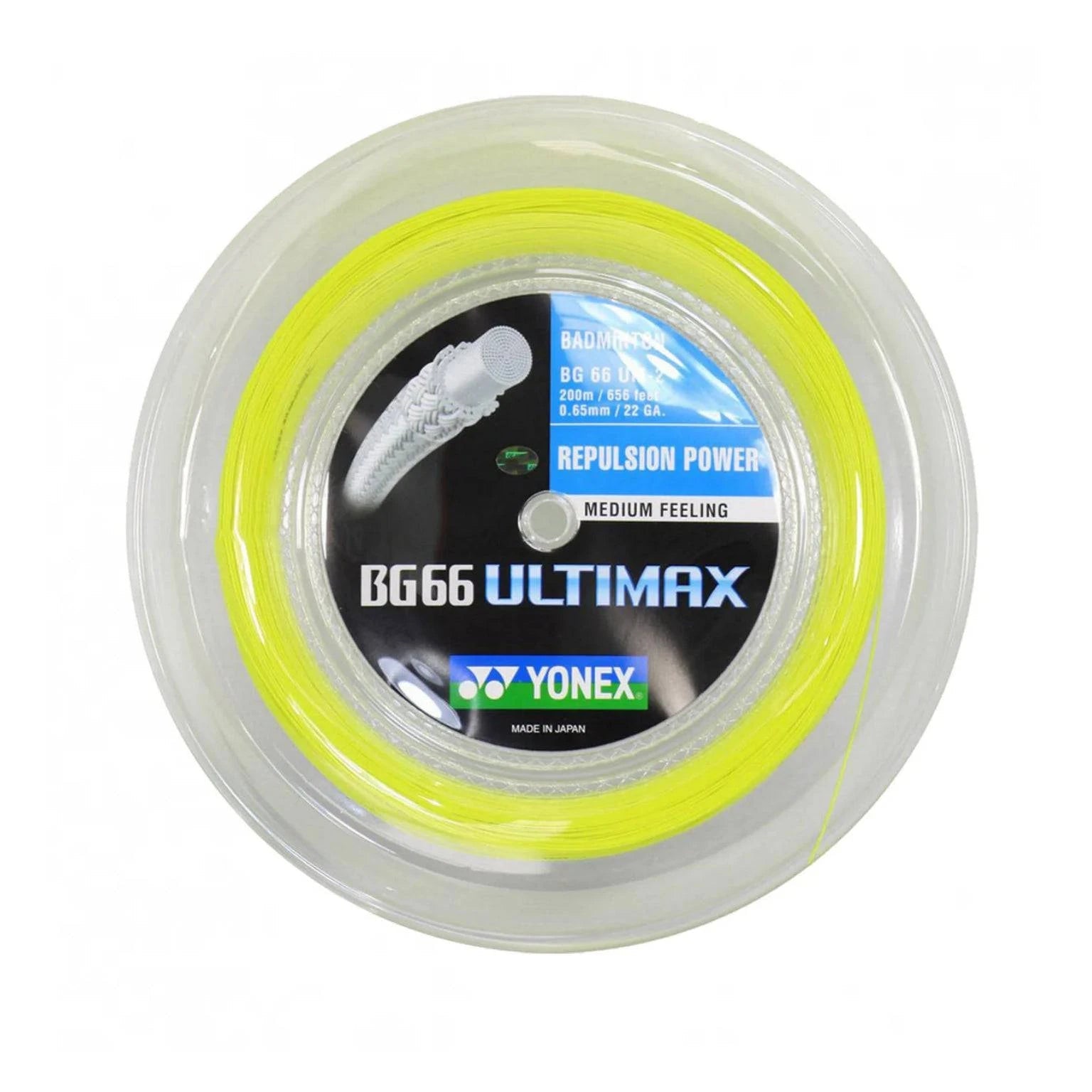 YONEX BG66 ULTIMAX Badminton String Coil (200m) Yellow - Gem Sports