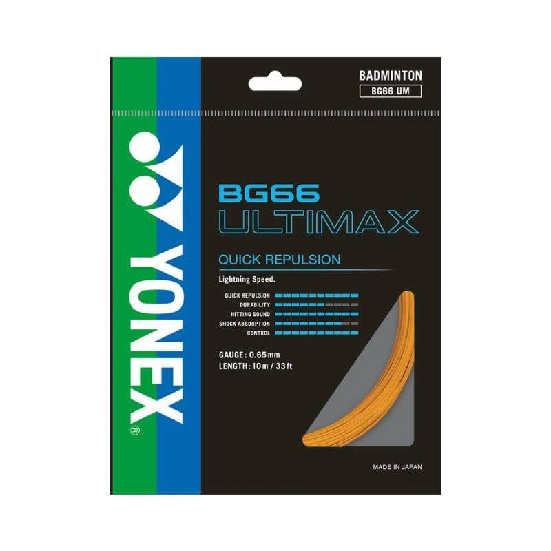 YONEX BG66 ULTIMAX Badminton String Set (10m) Orange - Gem Sports