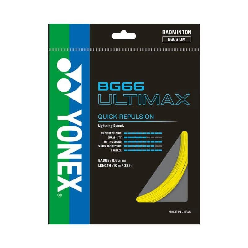 YONEX BG66 ULTIMAX Badminton String Set (10m) Yellow - Gem Sports