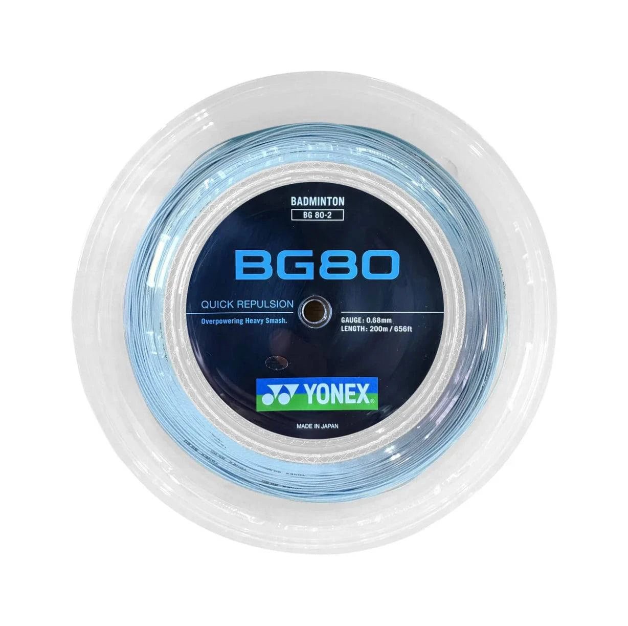 YONEX BG80 Sky Blue Badminton String Coil - 200m – Gem Sports