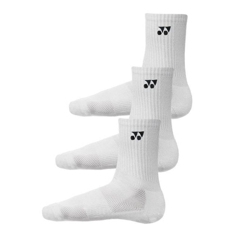 YONEX Crew Socks (3 Pairs) 8422 White - Gem Sports