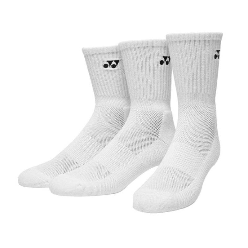 YONEX Crew Socks (3 Pairs) 8422 White - Gem Sports