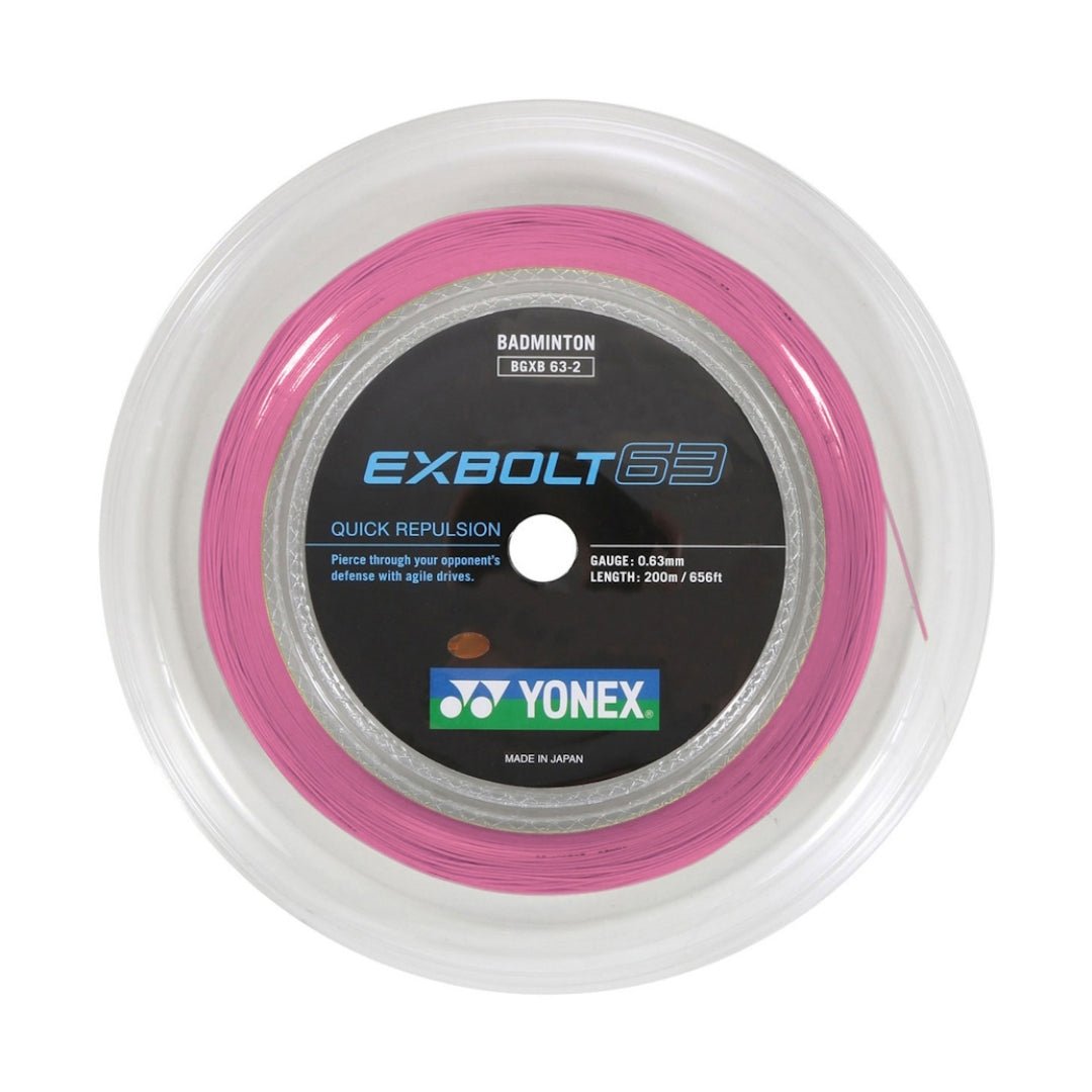 YONEX EXBOLT 63 Badminton String Coil (200m) Light Pink - Gem Sports