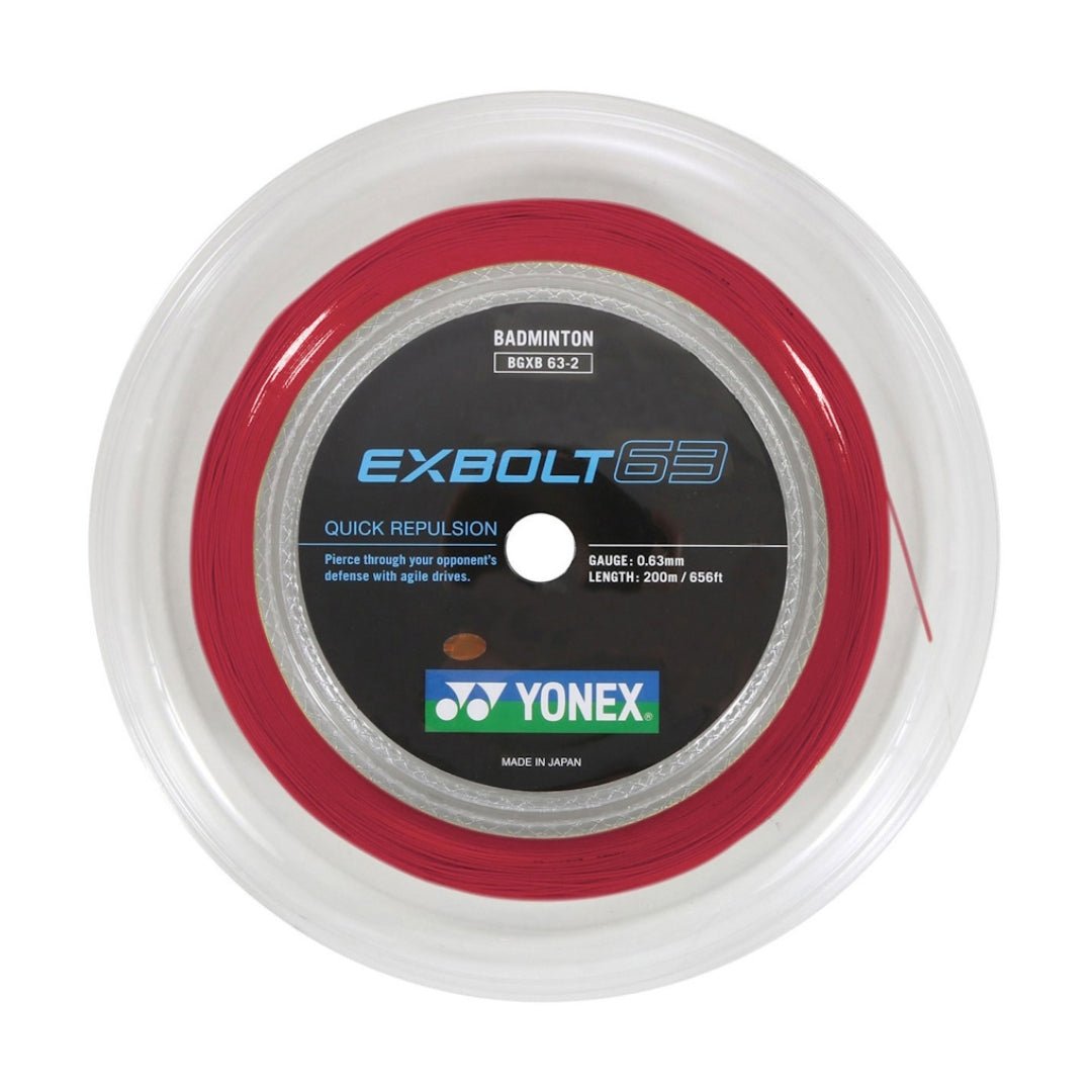 YONEX EXBOLT 63 Badminton String Coil (200m) Ruby Red - Gem Sports