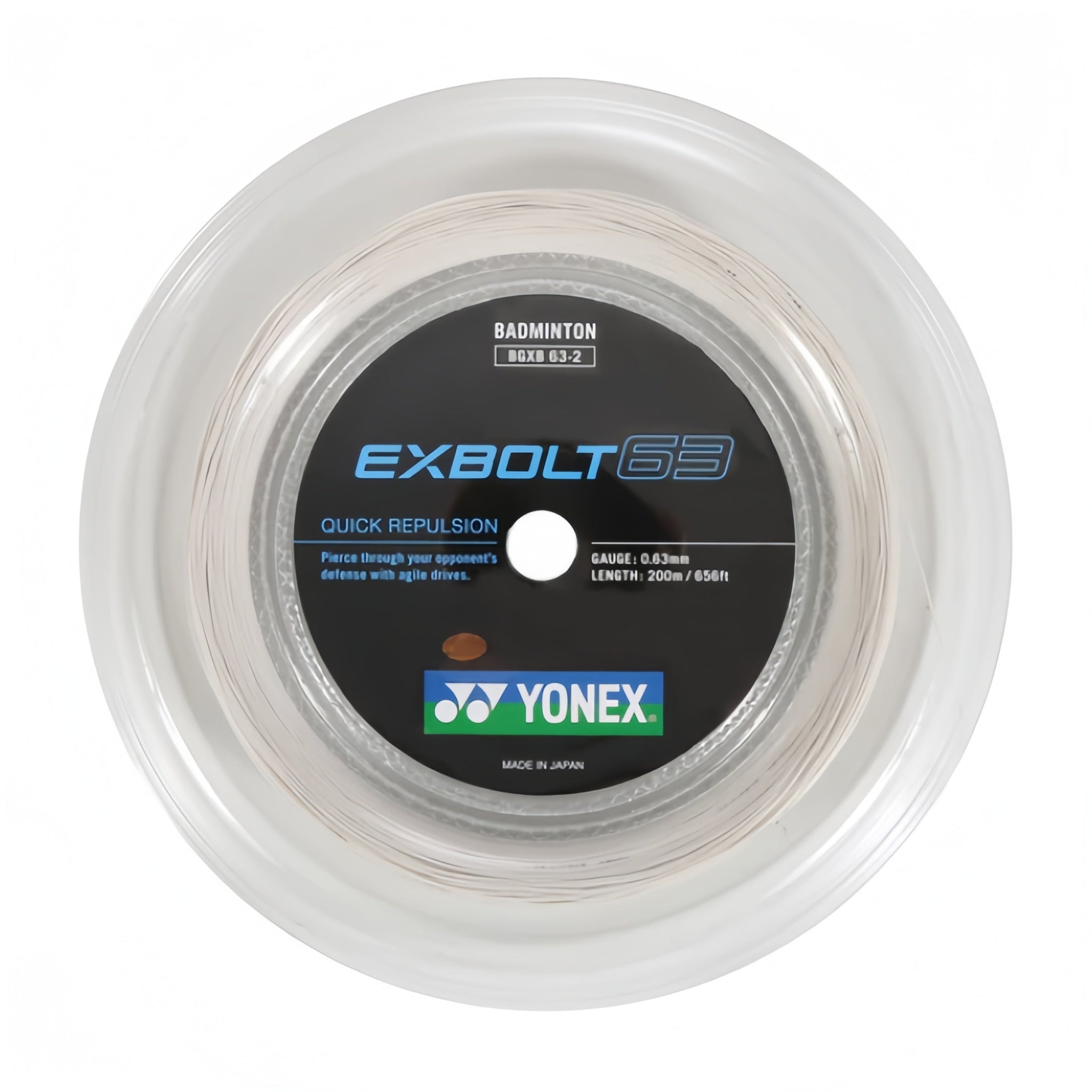 YONEX EXBOLT 63 Badminton String Coil (200m) - White - Gem Sports