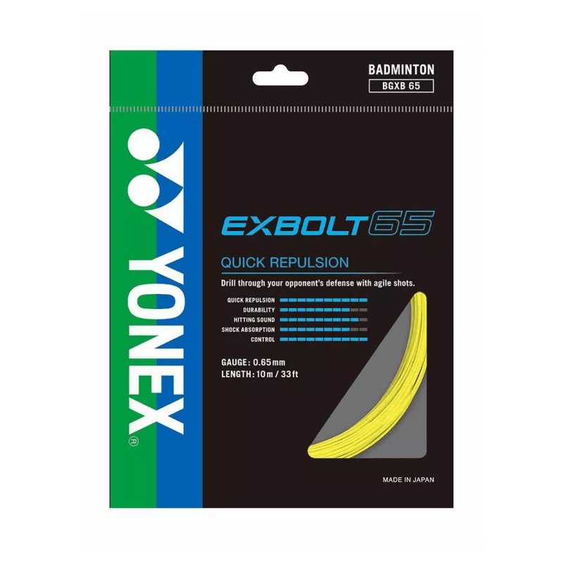 YONEX EXBOLT 65 Badminton String Set (10m) Yellow - Gem Sports