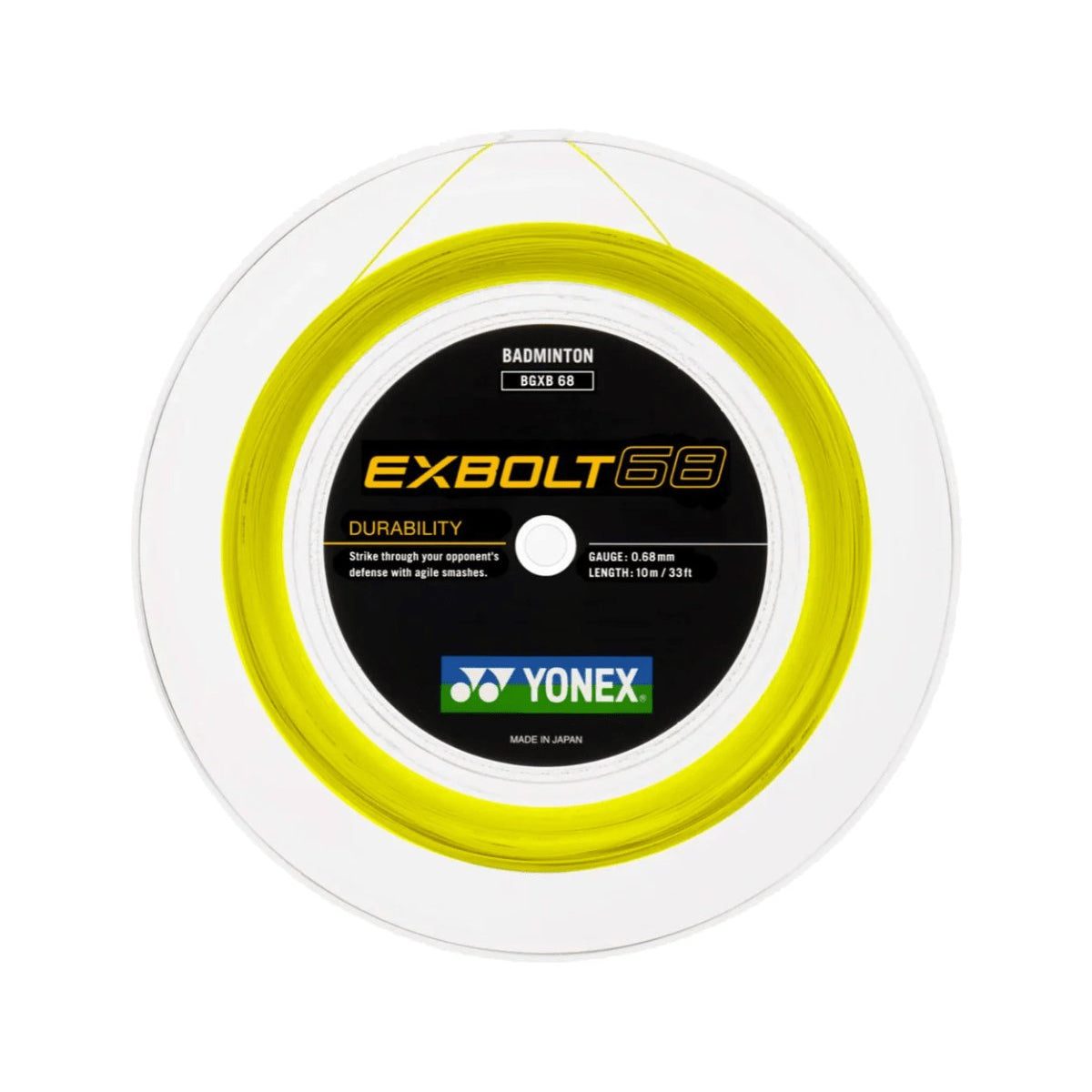 YONEX EXBOLT 68 Badminton String Coil (200m) Yellow - Gem Sports