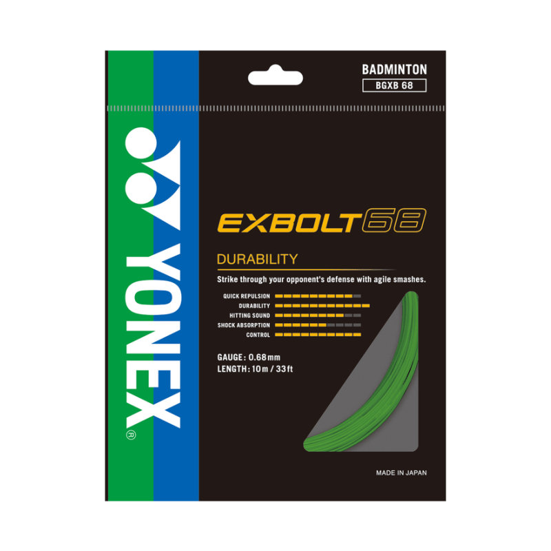 YONEX EXBOLT 68 Badminton String Set (10m) Lime Green - Gem Sports