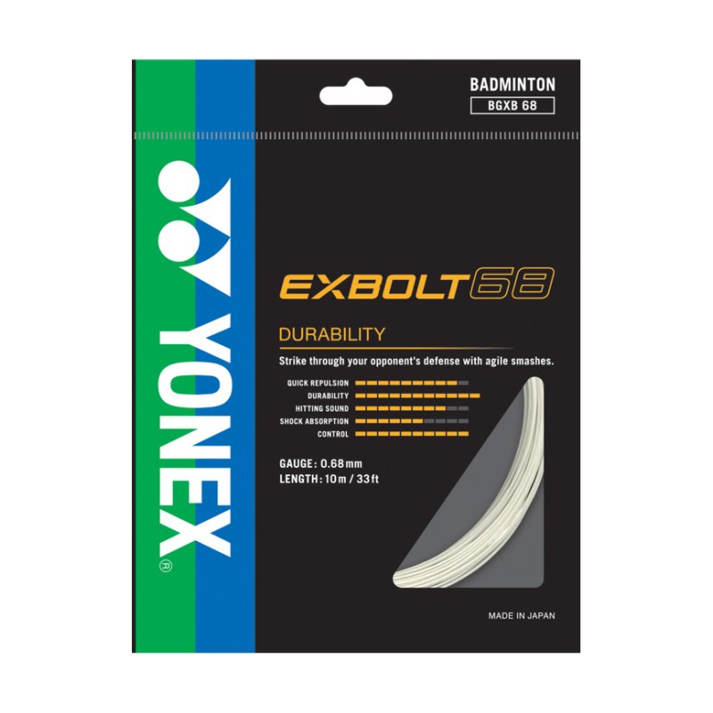 YONEX EXBOLT 68 Badminton String Set (10m) White - Gem Sports