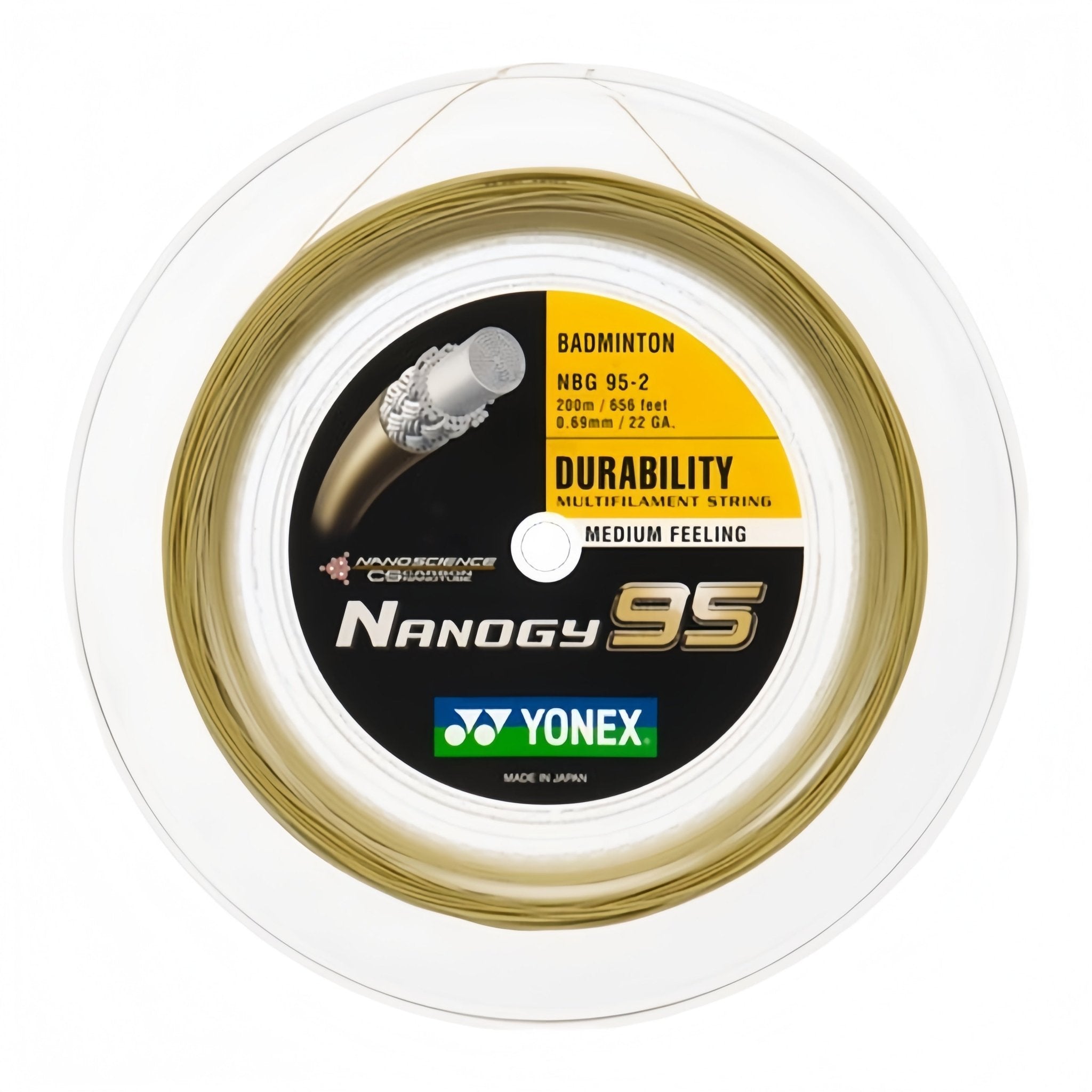 YONEX NANOGY 95 Badminton String Coil (200m) - Cosmic Gold - Gem Sports