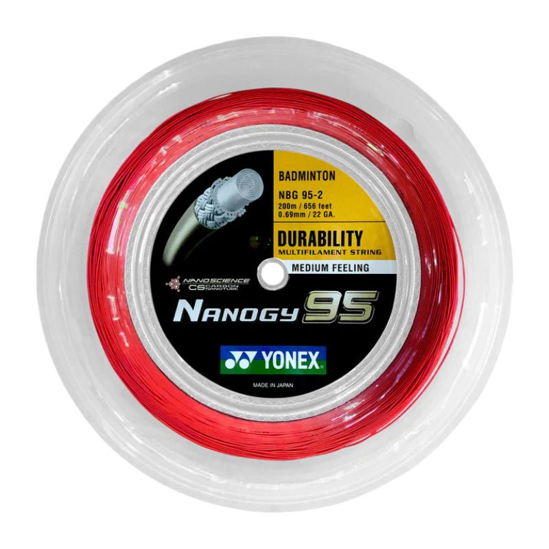 YONEX NANOGY 95 Badminton String Coil (200m) - Red - Gem Sports