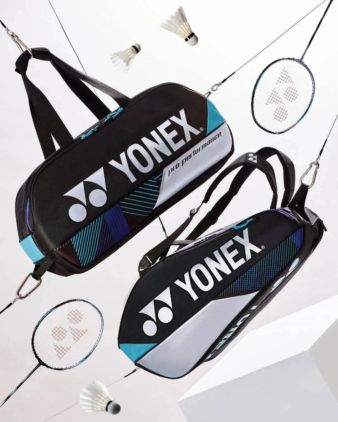 YONEX Pro Badminton/Tennis Tournament Bag (6pcs) BA92431WEX Black/Silver - Gem Sports