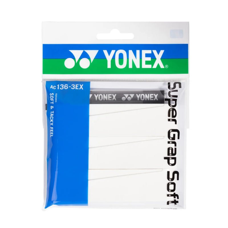 YONEX Soft Super Grip (3 Wraps) AC136 - 3EX - White - Gem Sports