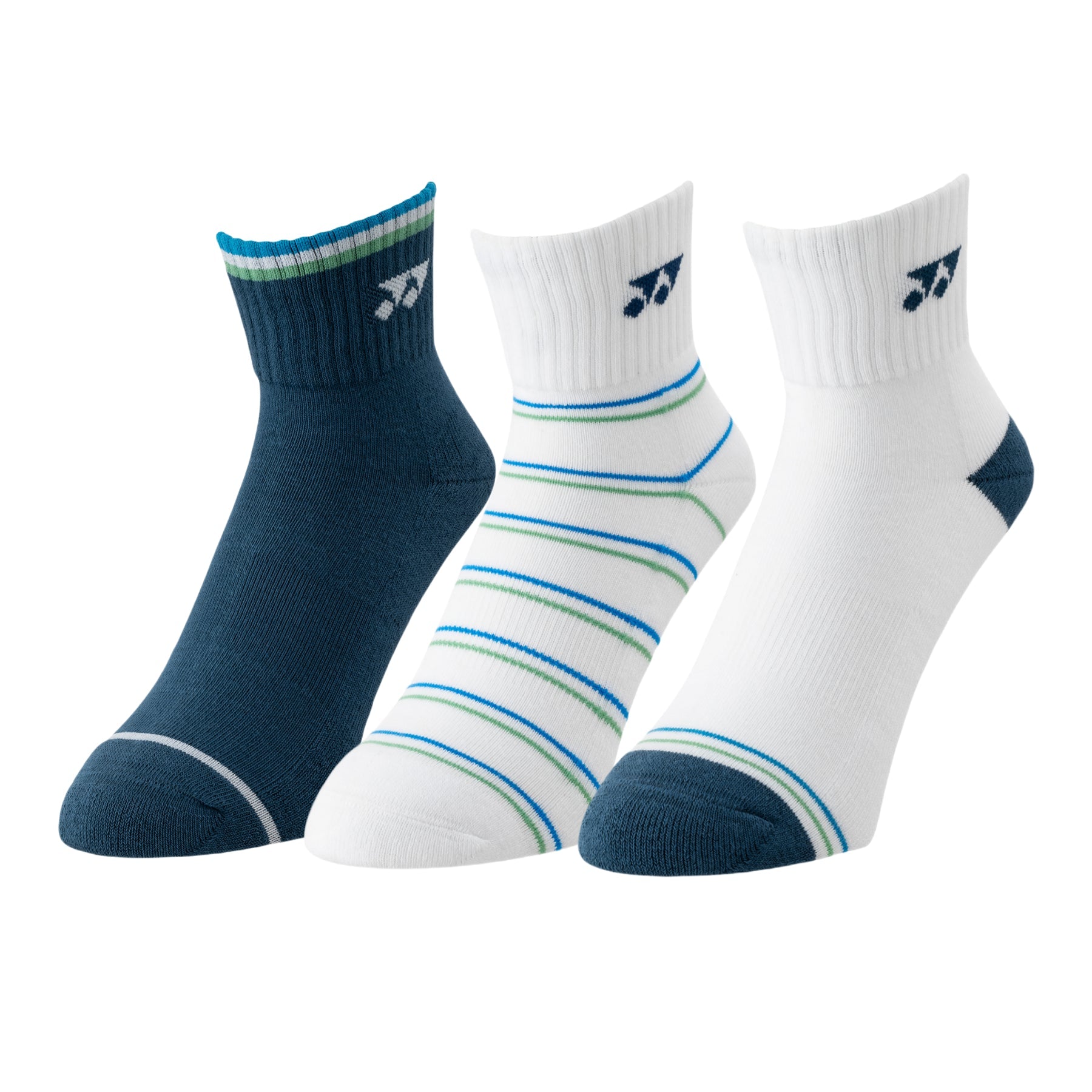 YONEX Sport Quarter Socks (3 Pairs) 19236EX - Assorted - Gem Sports