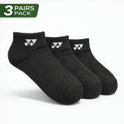 YONEX Uni Sport Low - Cut Socks (3 Pairs) 19255EX - Black - Gem Sports